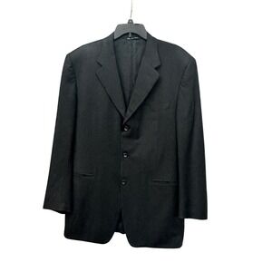 Canali Loro Piana Super 120's 100%‎ Wool Blazer Mens 52 US 42 Black #Y12-5